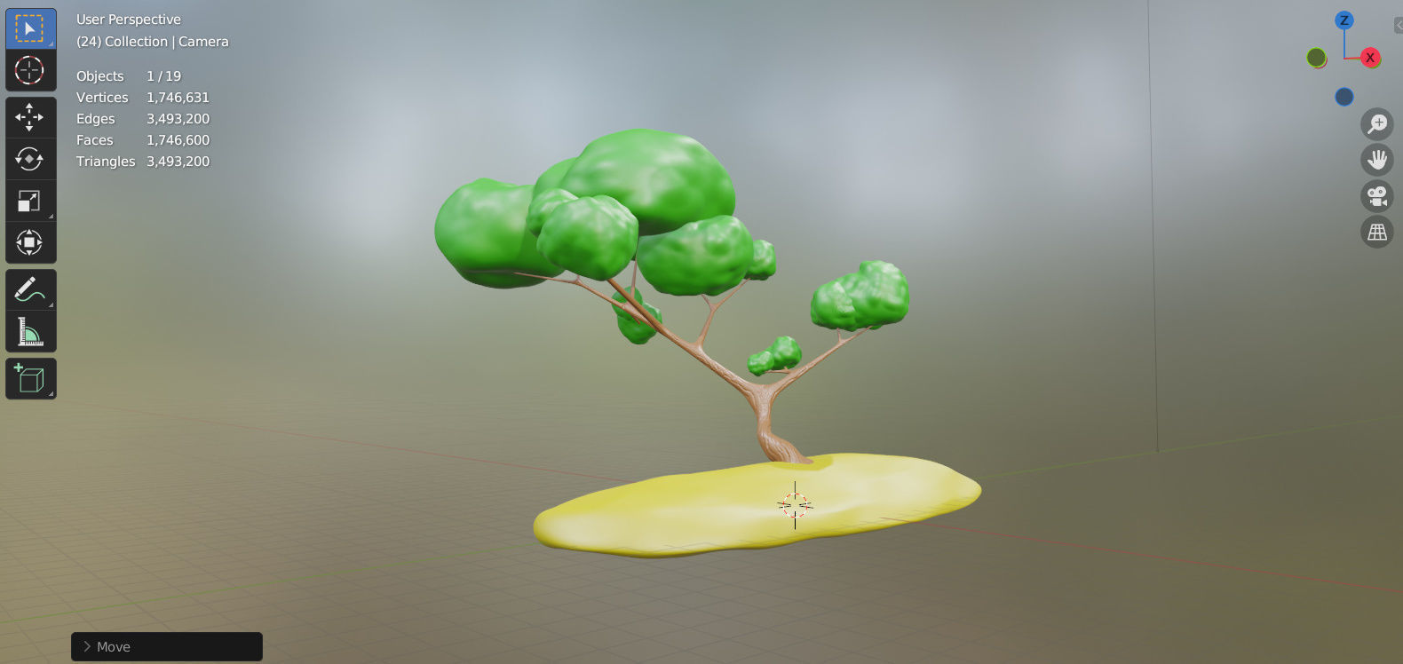 Low Poly Sculpt Tree Free 3D model Free for you Free low-poly 3D model_3