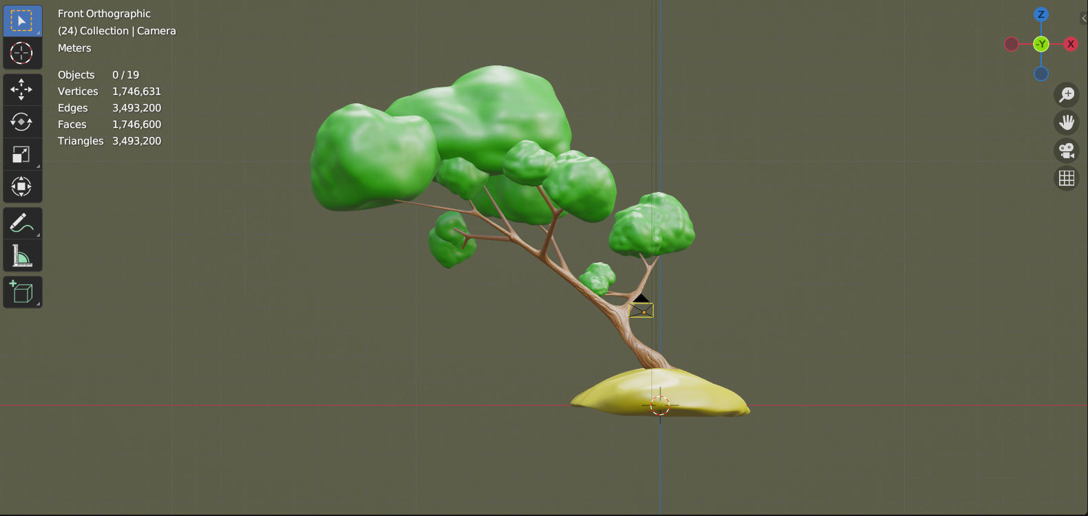 Low Poly Sculpt Tree Free 3D model Free for you Free low-poly 3D model_4