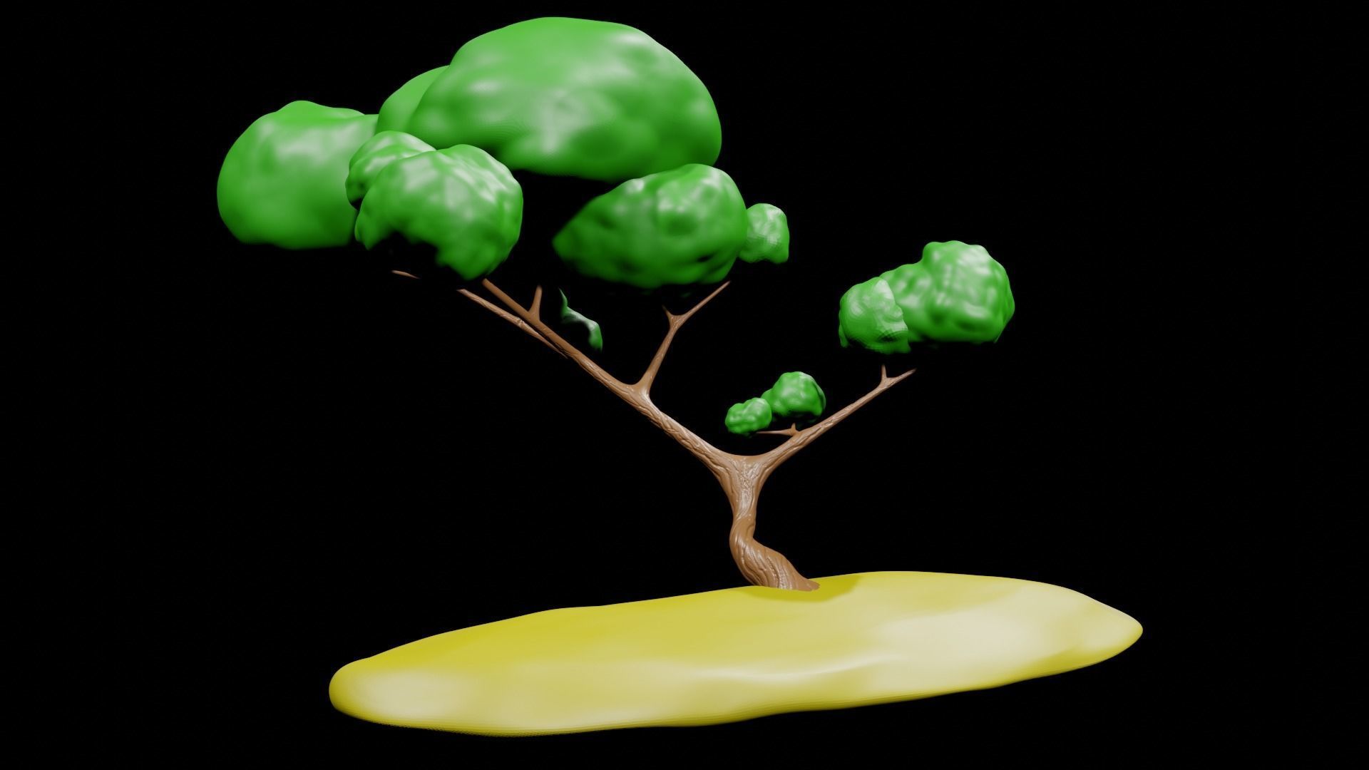 Low Poly Sculpt Tree Free 3D model Free for you Free low-poly 3D model_1