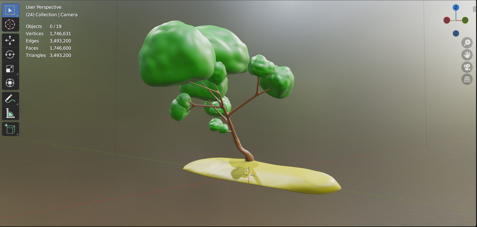 Low Poly Sculpt Tree Free 3D model Free for you Free low-poly 3D model_5