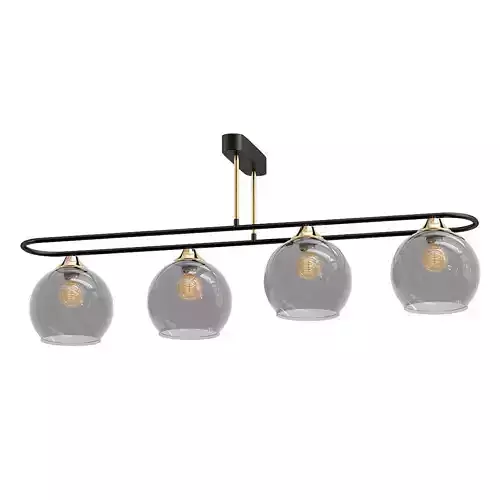 frontino-66667-01-15-04 three glass globes hanging from gold ceiling light