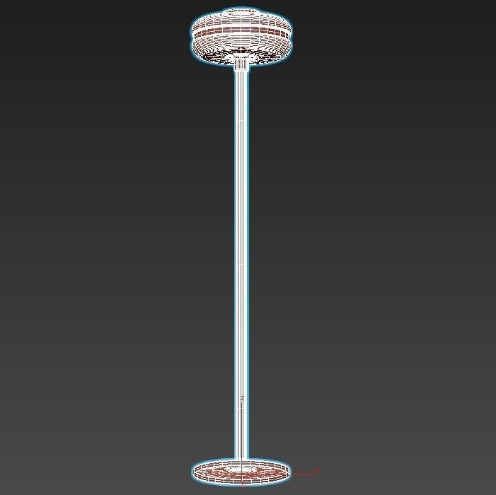 clas-fl floor lamp with brass base and glass shade 3D model_4