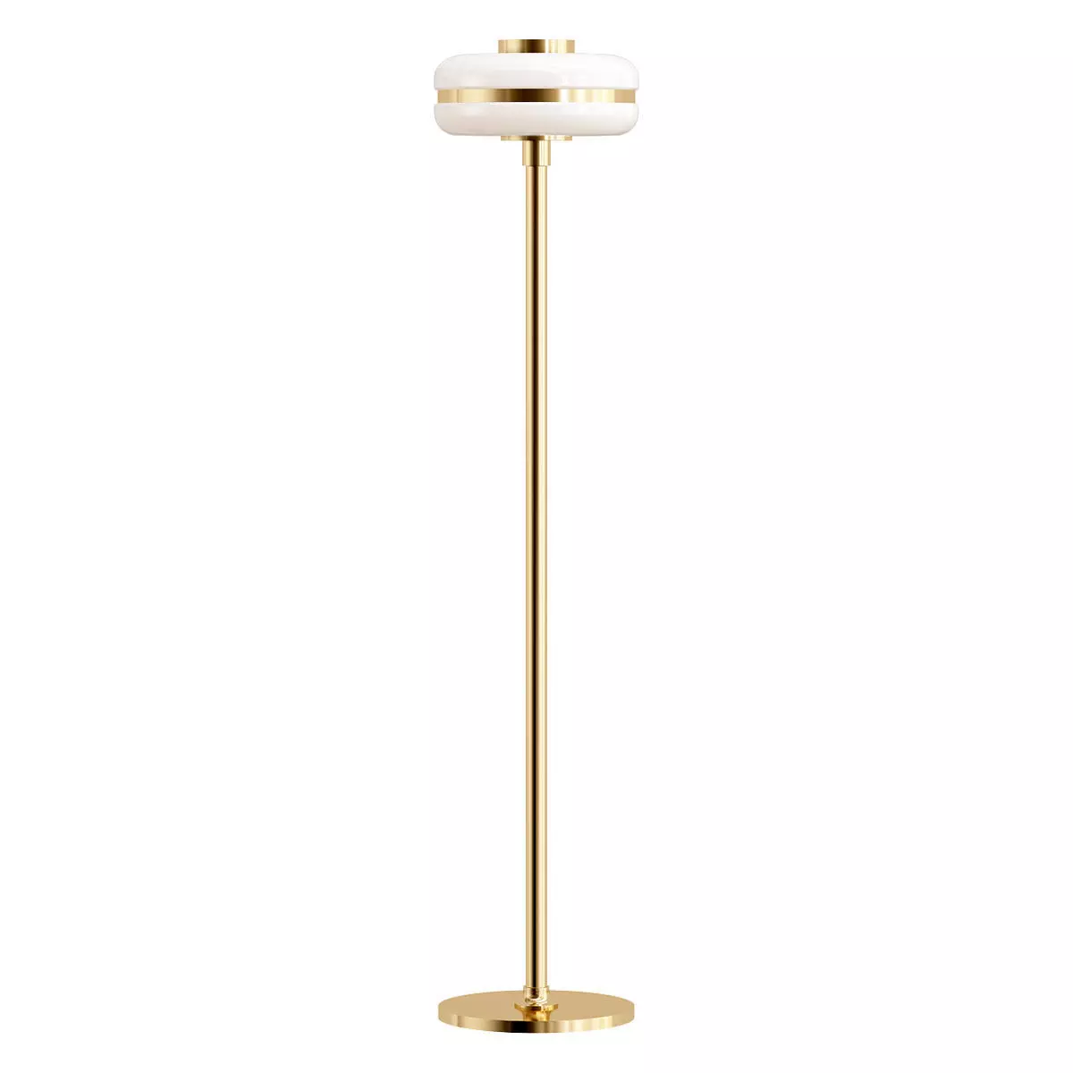 clas-fl floor lamp with brass base and glass shade 3D model_0