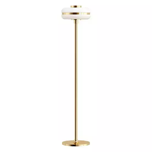 clas-fl floor lamp with brass base and glass shade
