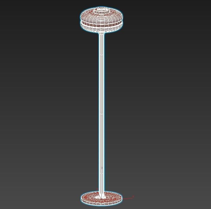 clas-fl floor lamp with brass base and glass shade 3D model_3