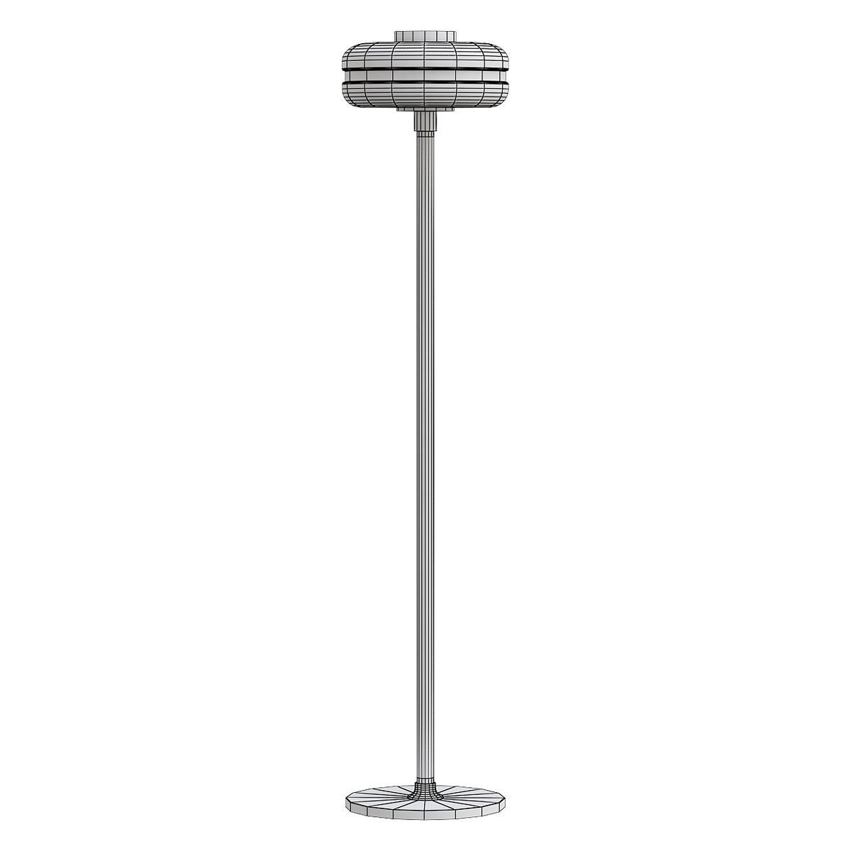 clas-fl floor lamp with brass base and glass shade 3D model_2