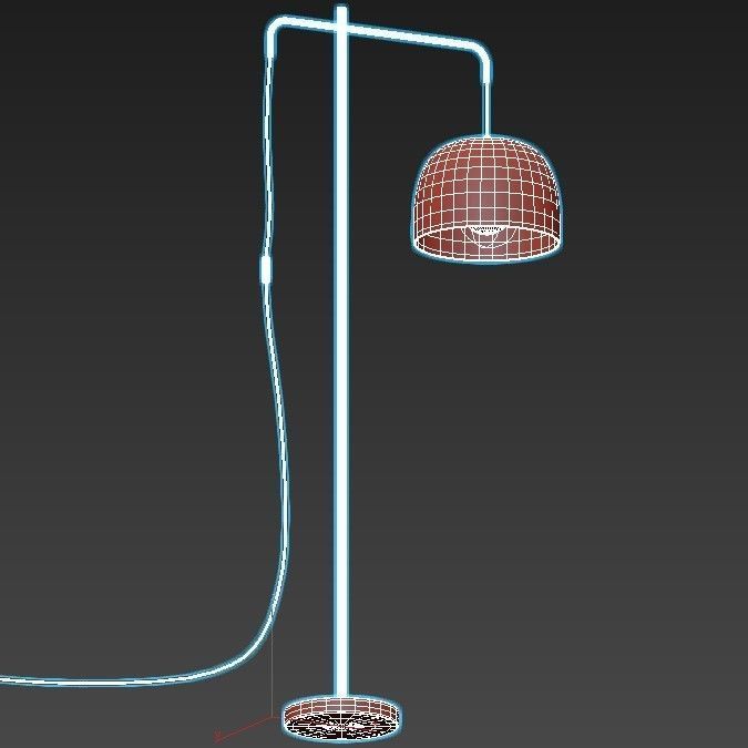domee floor lamp with shade and base 3D model_3