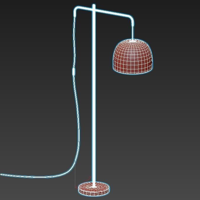 domee floor lamp with shade and base 3D model_2