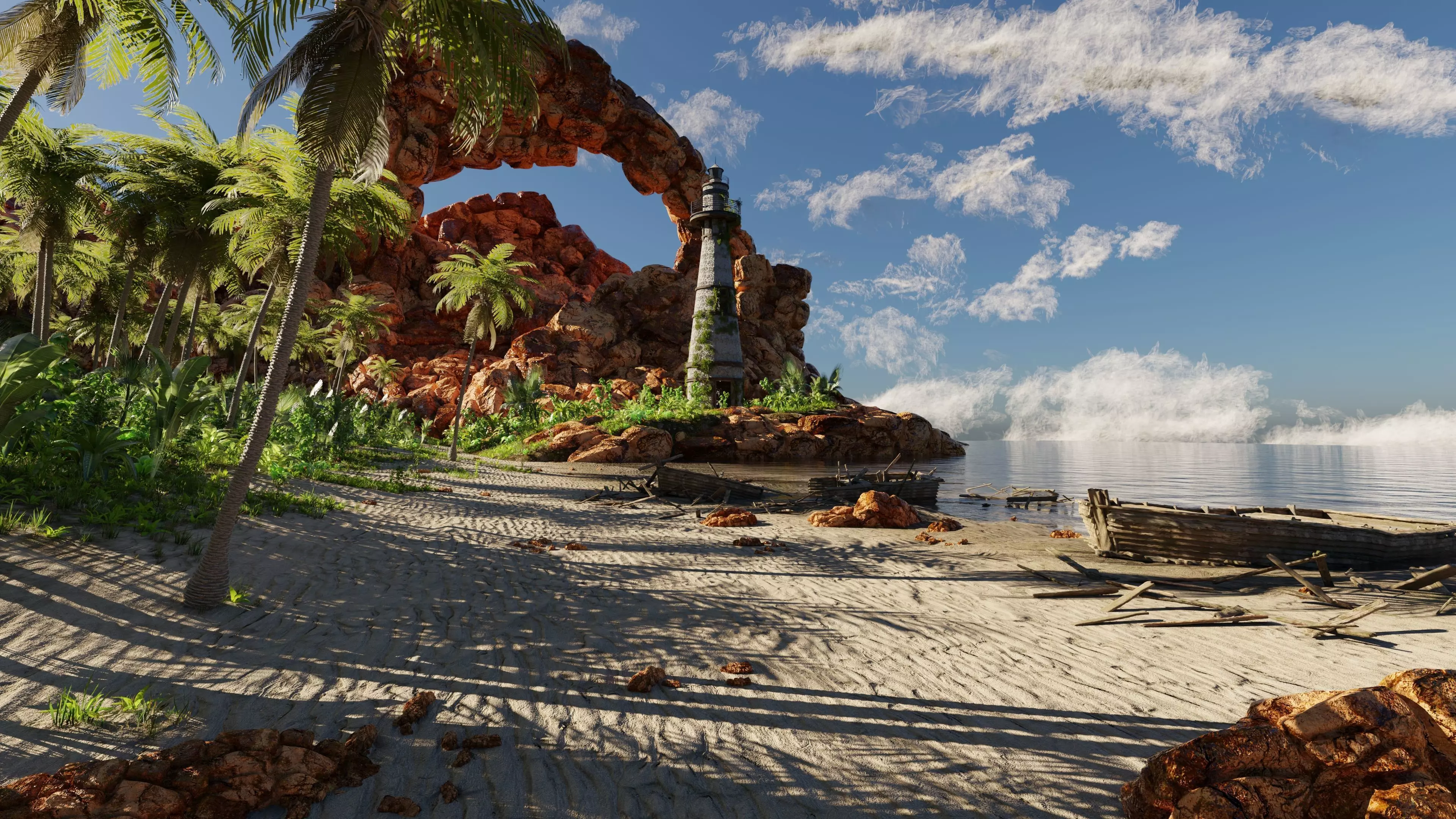 Beach Scene 3D model_0