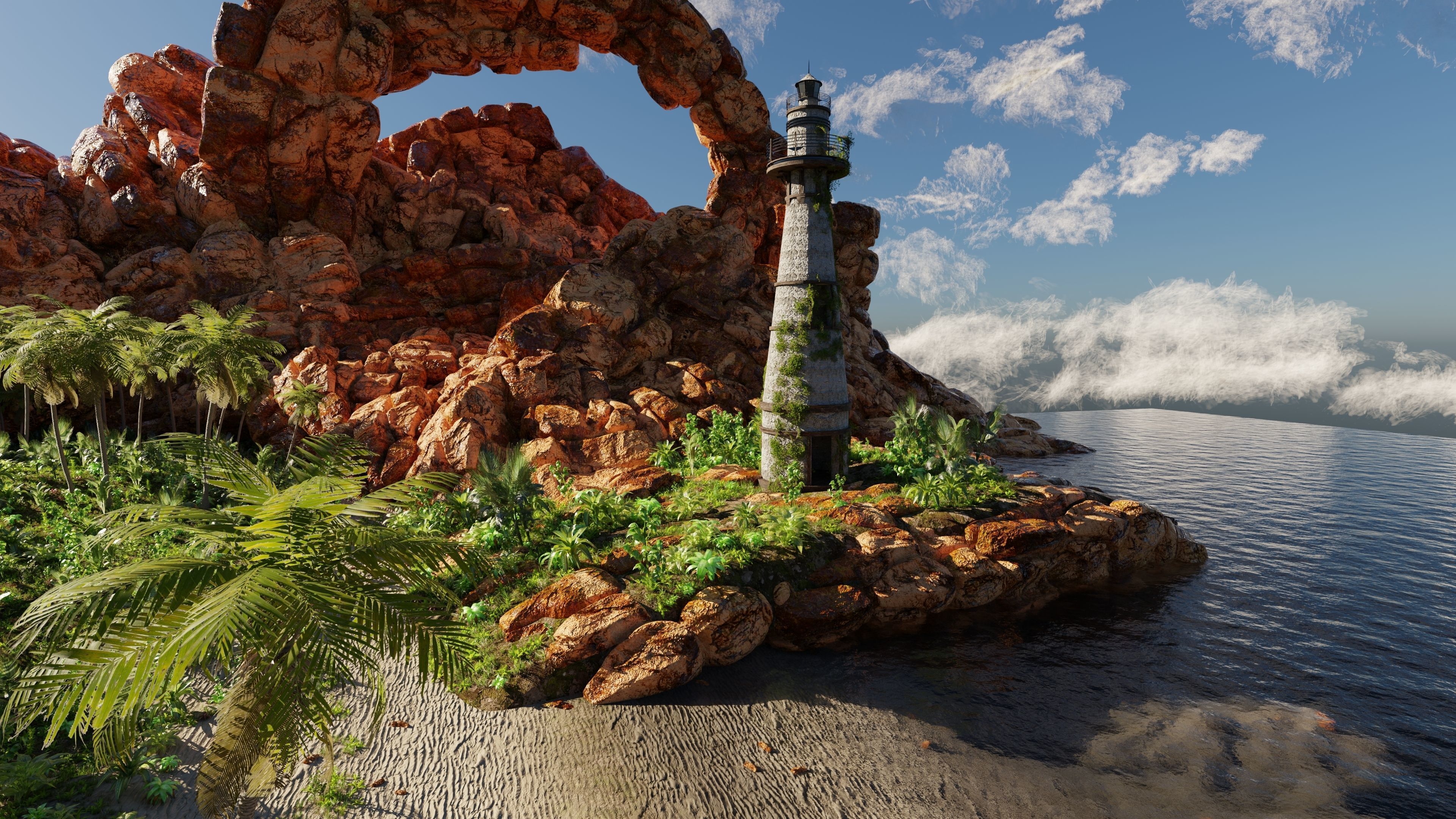 Beach Scene 3D model_5
