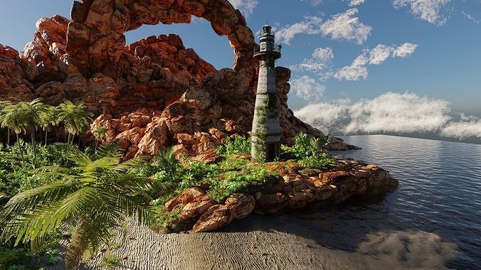Beach Scene 3D model 6