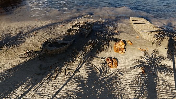 Beach Scene 3D model 5