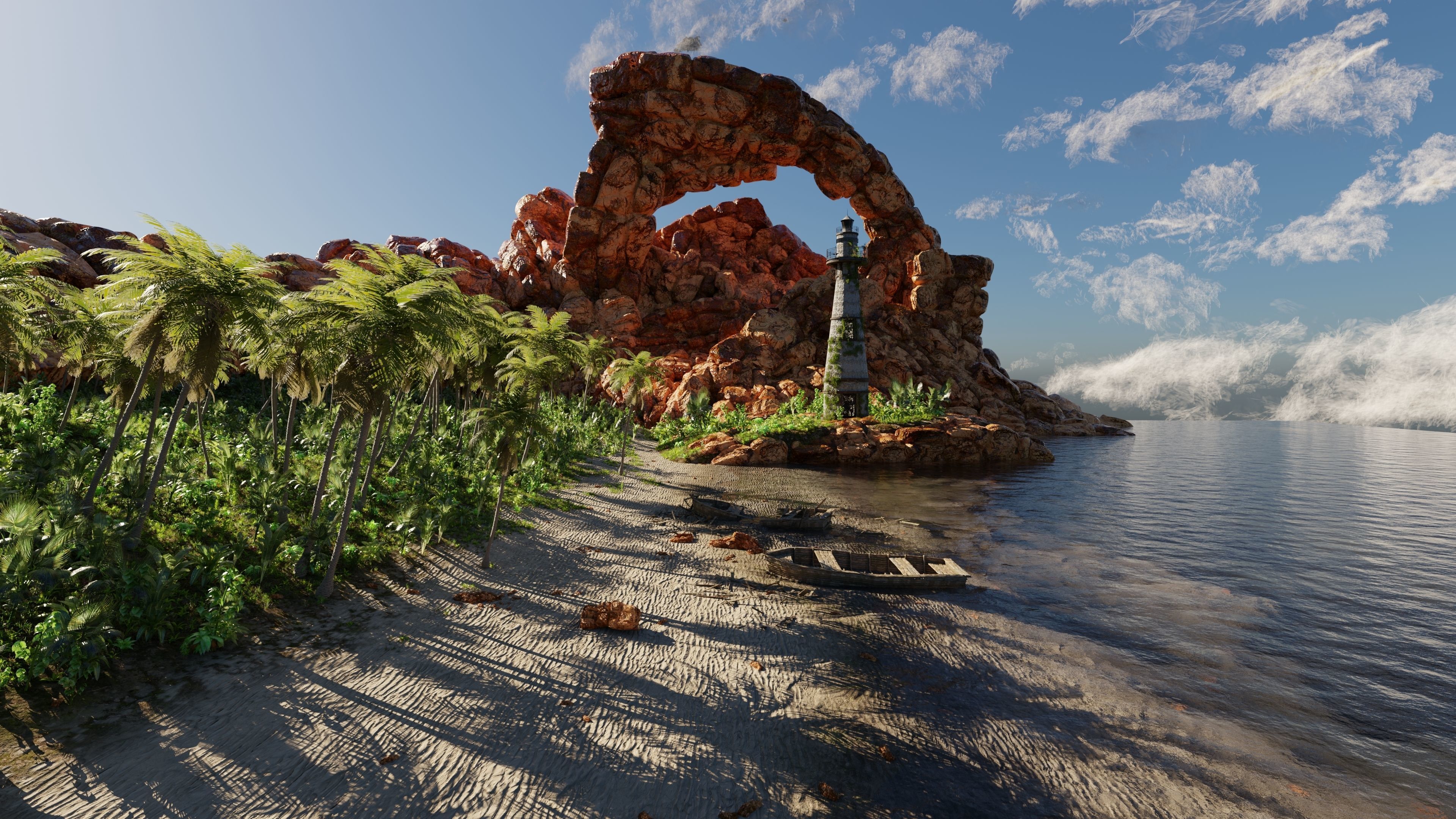 Beach Scene 3D model_2