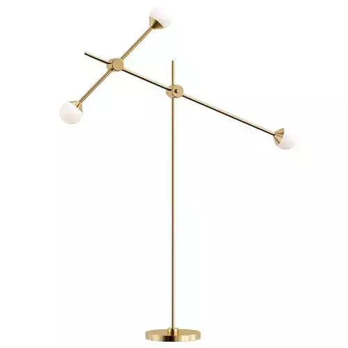 tiltt modern brass table lamp with two glass globes