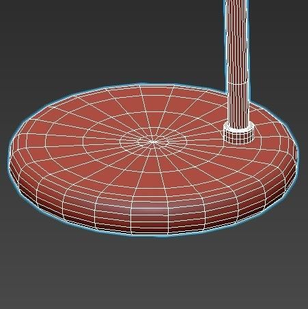 baret floor lamp in gold 3D model_5