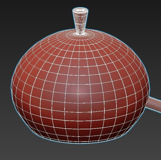 baret floor lamp in gold 3D model_4