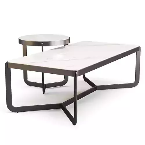 West Elm Mina - Coffee and Side Table 3D model