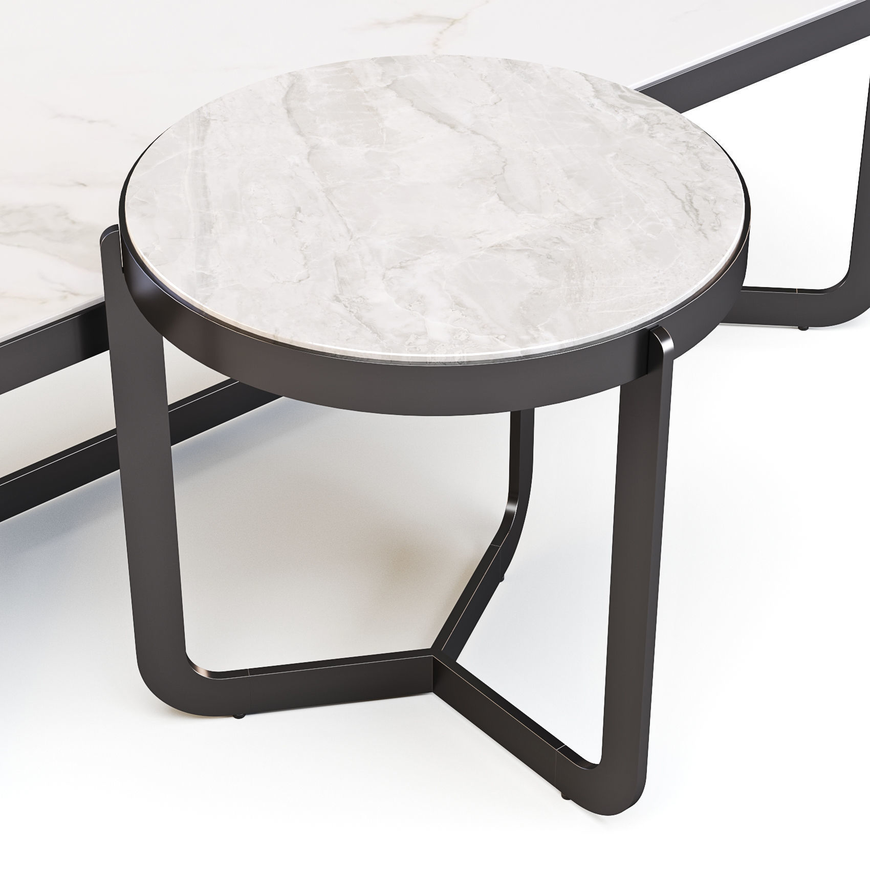 West Elm Mina - Coffee and Side Table 3D model_3