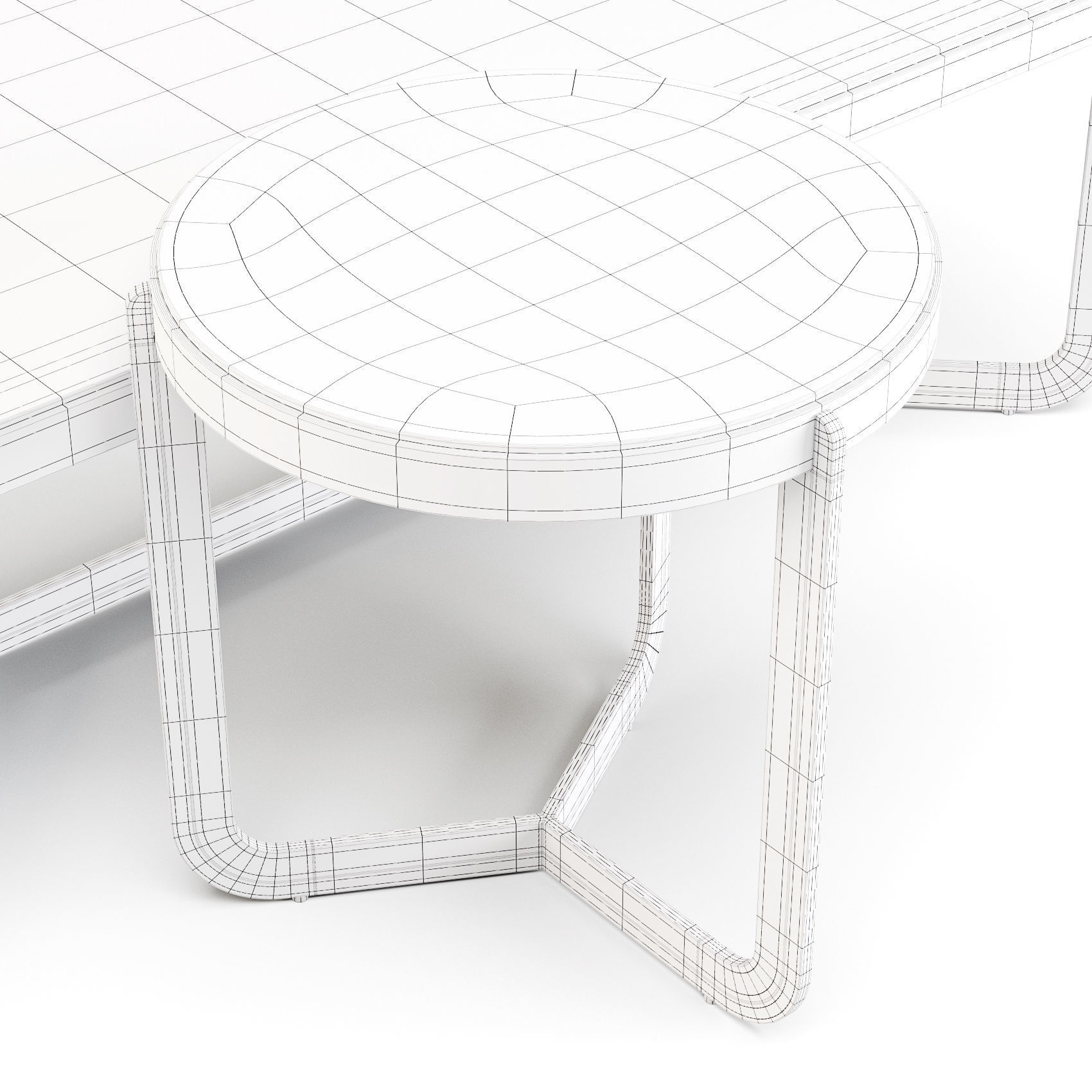 West Elm Mina - Coffee and Side Table 3D model_4