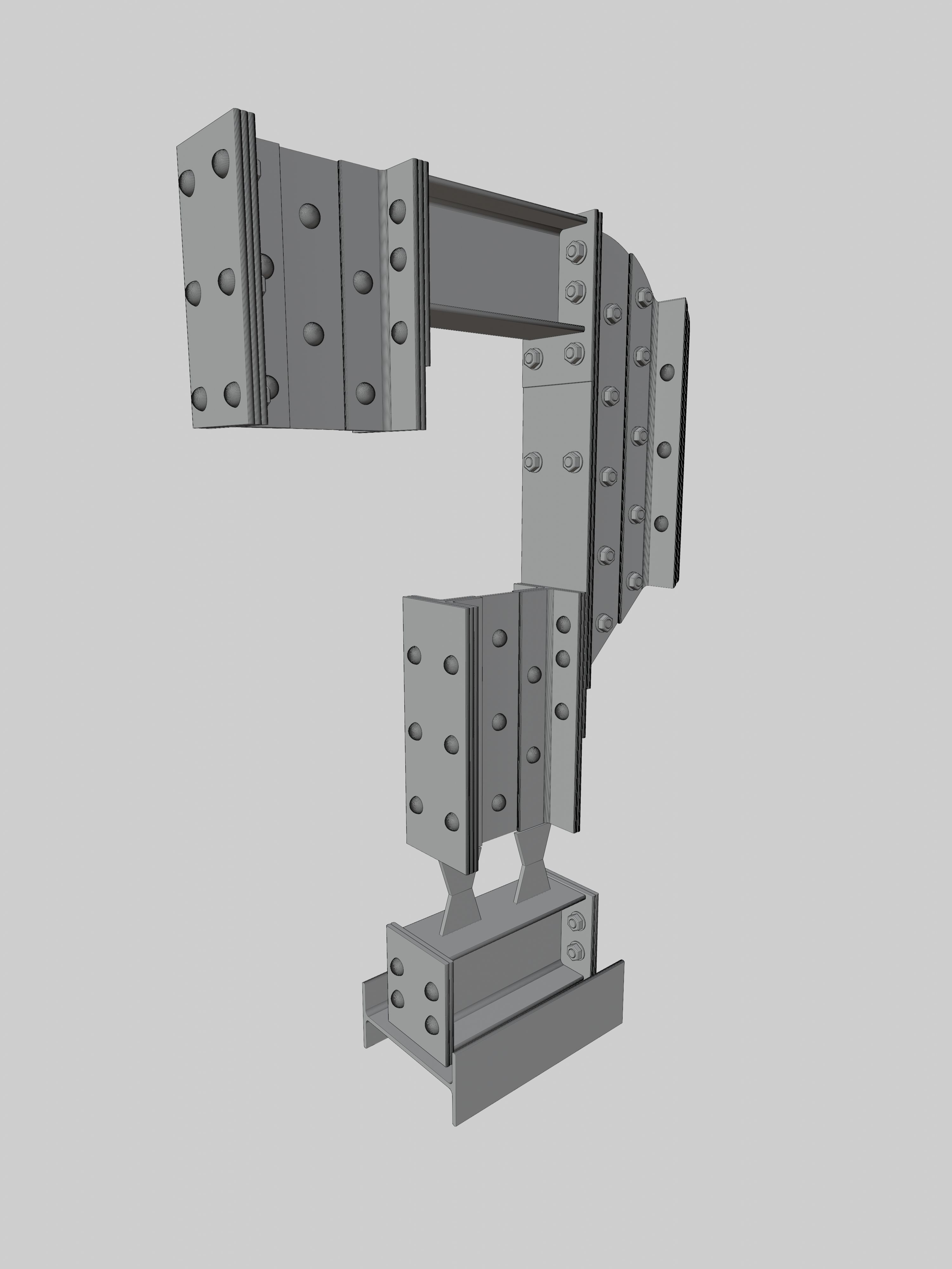 Steel Construction Font - Question Mark 3D model_5