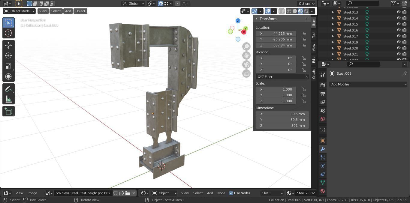 Steel Construction Font - Question Mark 3D model_6