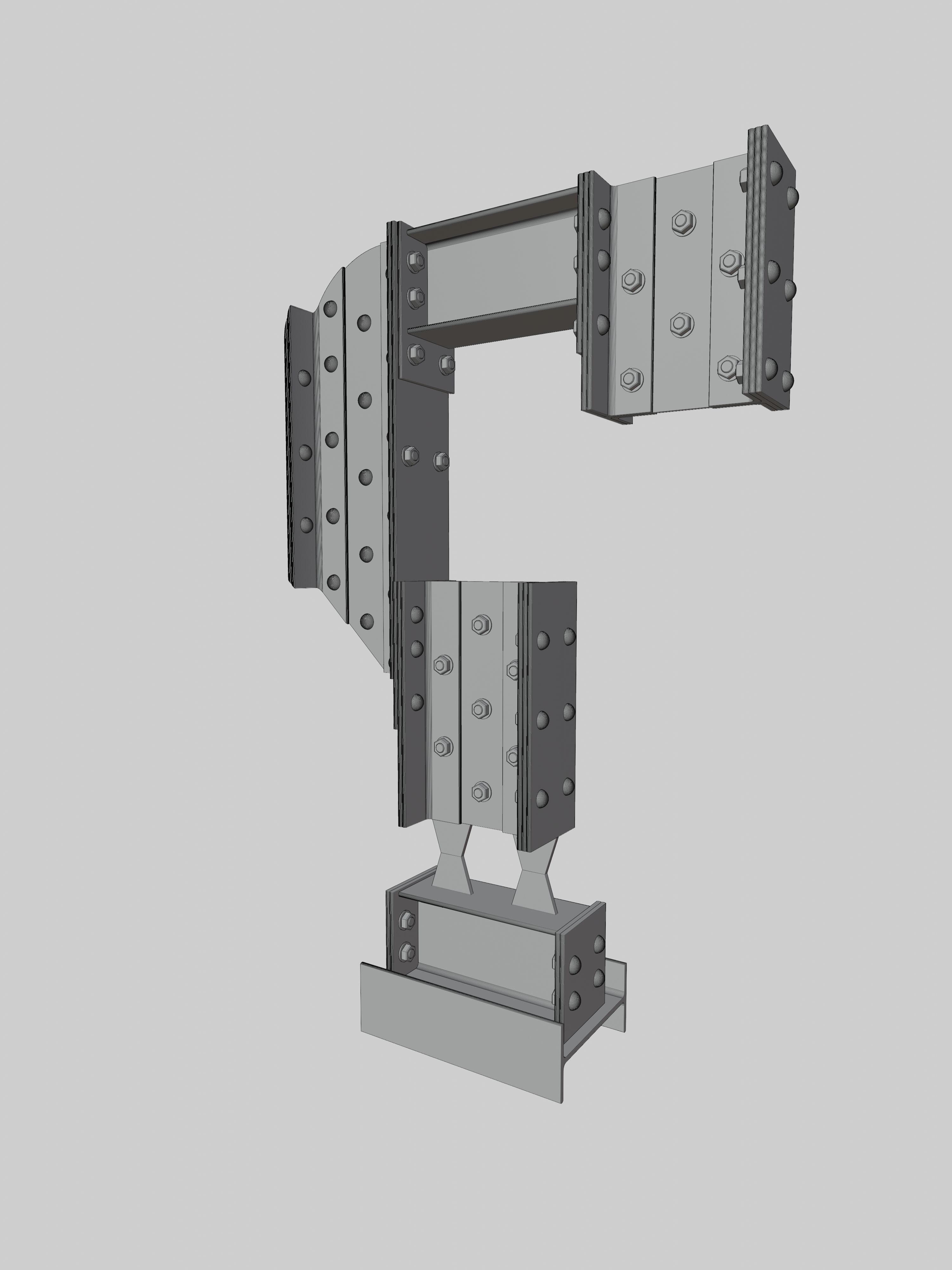 Steel Construction Font - Question Mark 3D model_4