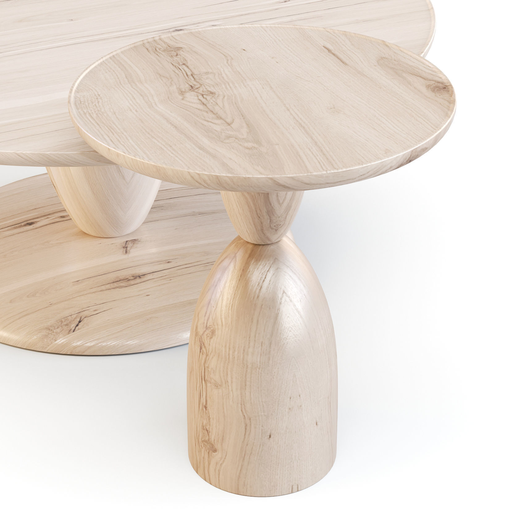 West Elm Winona - Coffee and Side Table 3D model_2