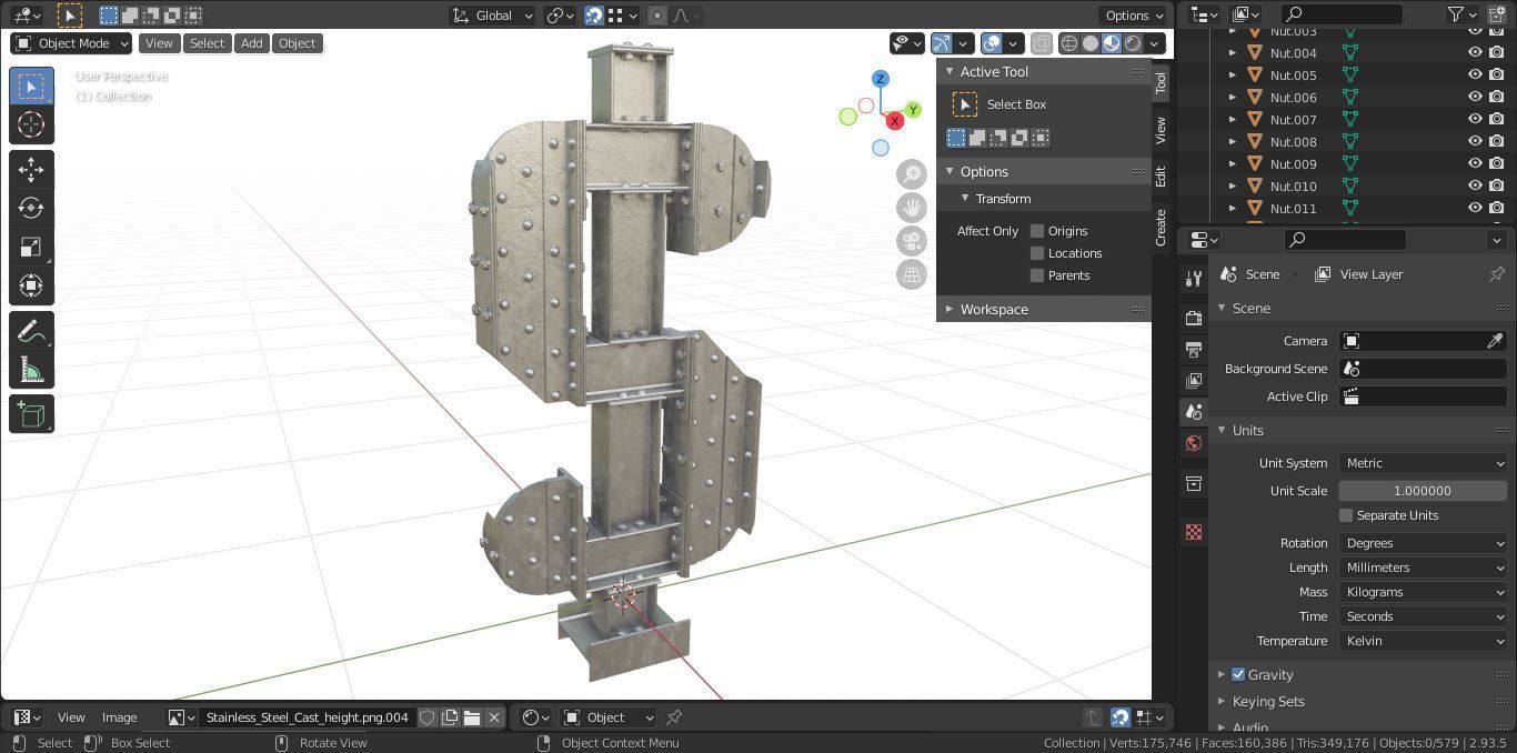 Steel Construction Font - Dollar Sign 3D model_6