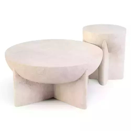 West Elm Monti Lava Stone - Coffee and Side Table