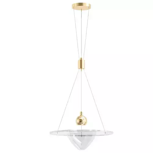 clepsydra pendant light in gold and glass
