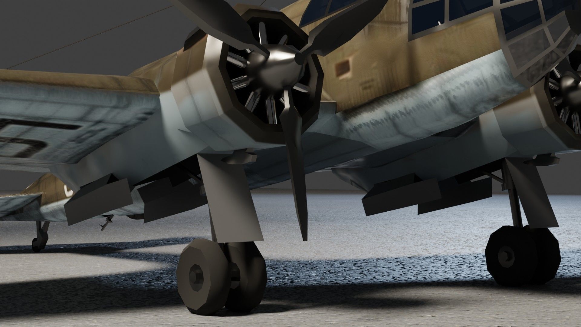 PZL-37 Moose WW2 bomber Low-poly 3D model_14