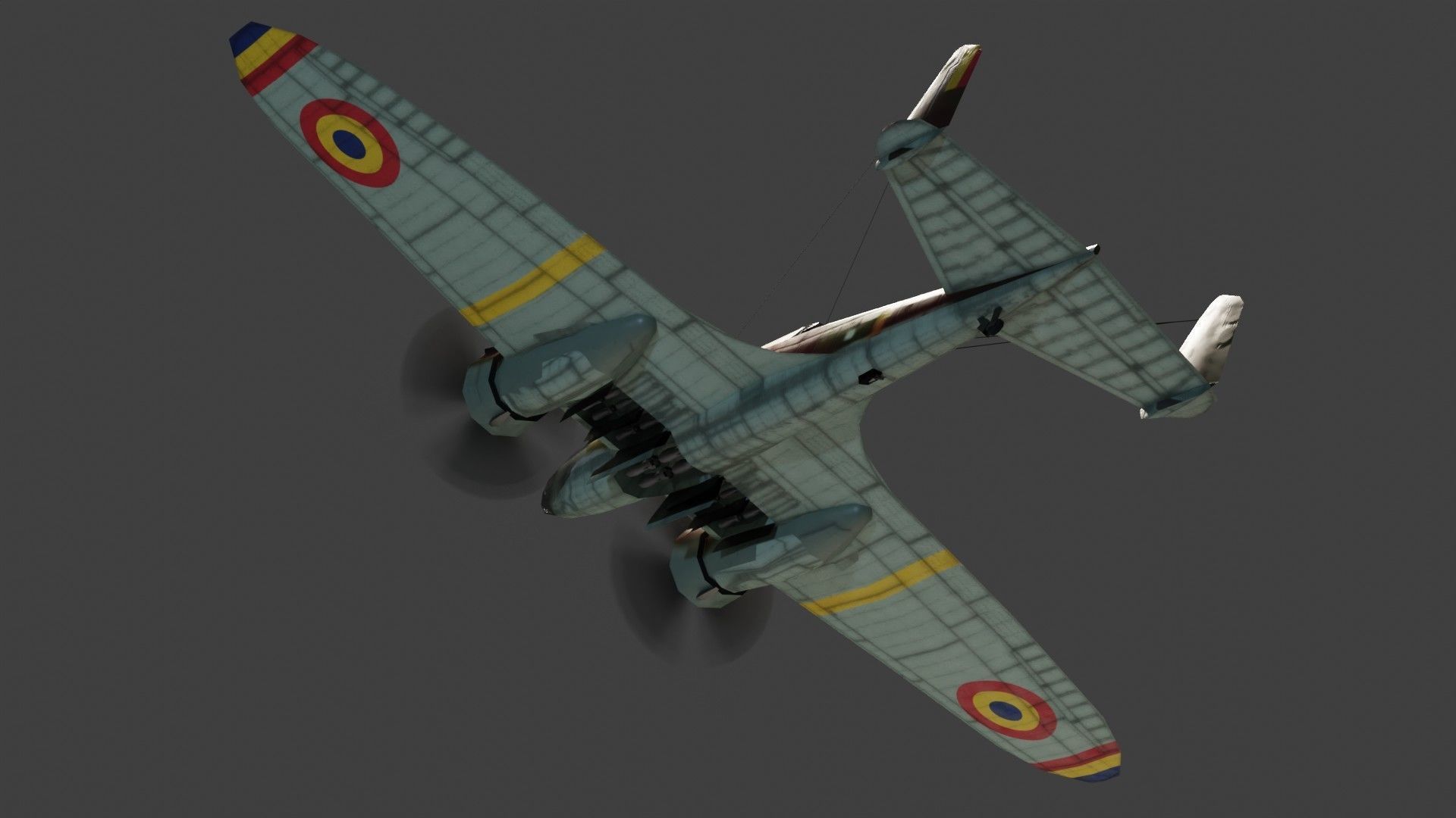 PZL-37 Moose WW2 bomber Low-poly 3D model_12