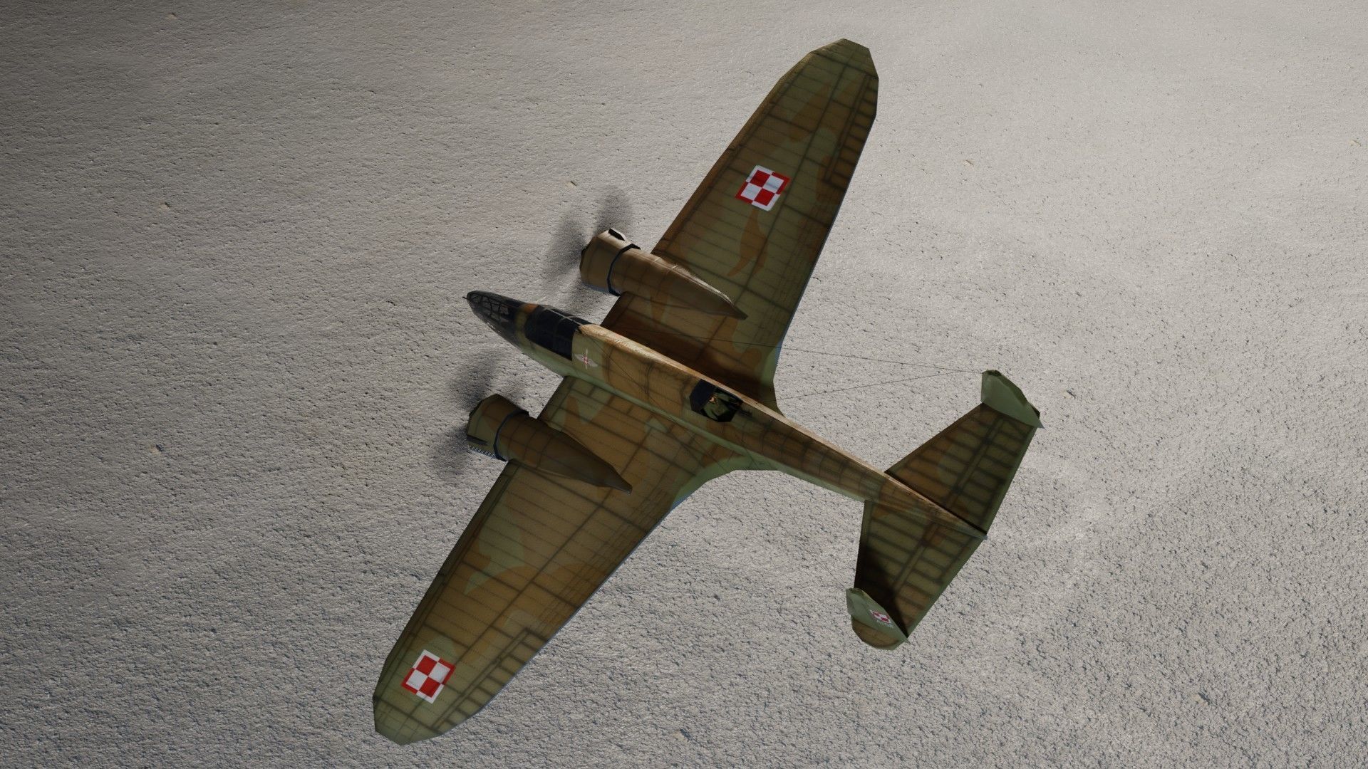 PZL-37 Moose WW2 bomber Low-poly 3D model_11