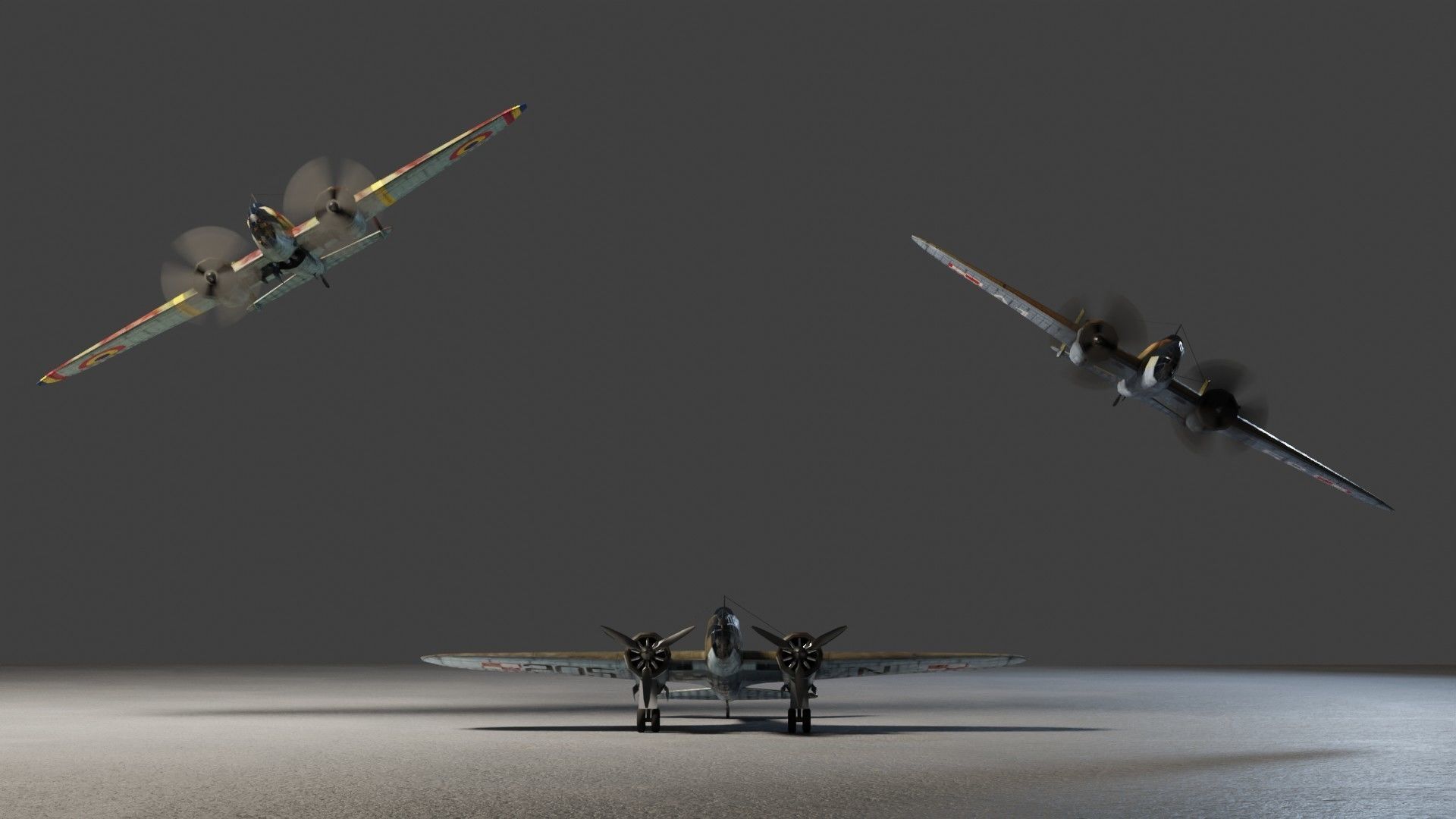 PZL-37 Moose WW2 bomber Low-poly 3D model_5