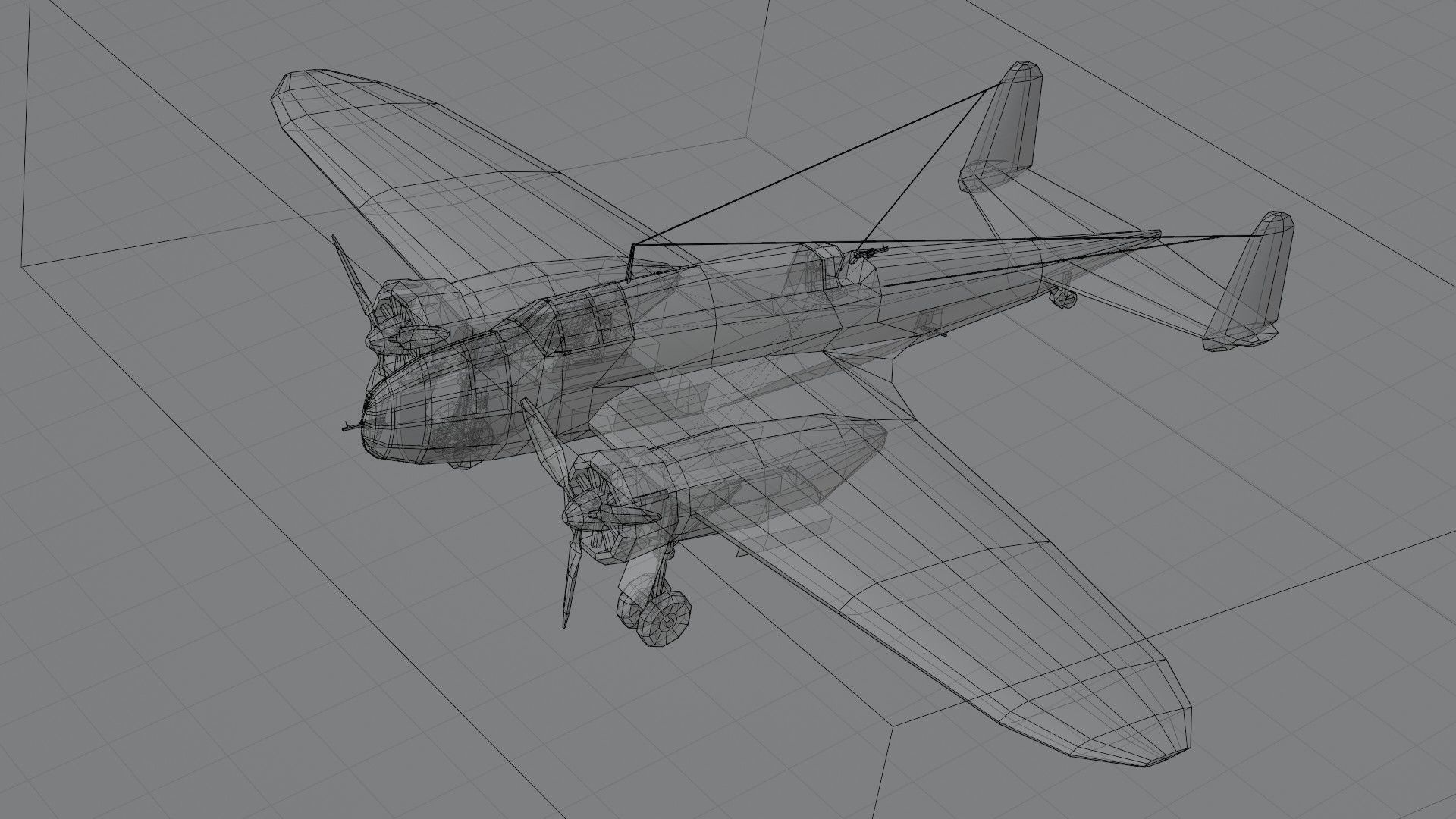 PZL-37 Moose WW2 bomber Low-poly 3D model_8