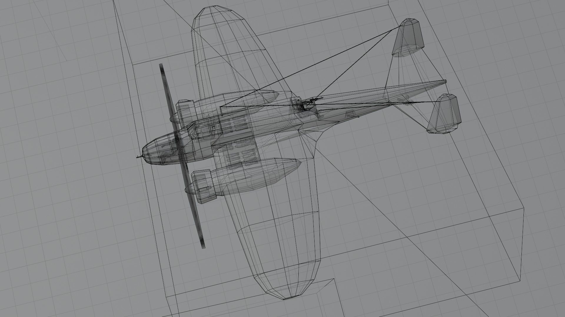 PZL-37 Moose WW2 bomber Low-poly 3D model_17