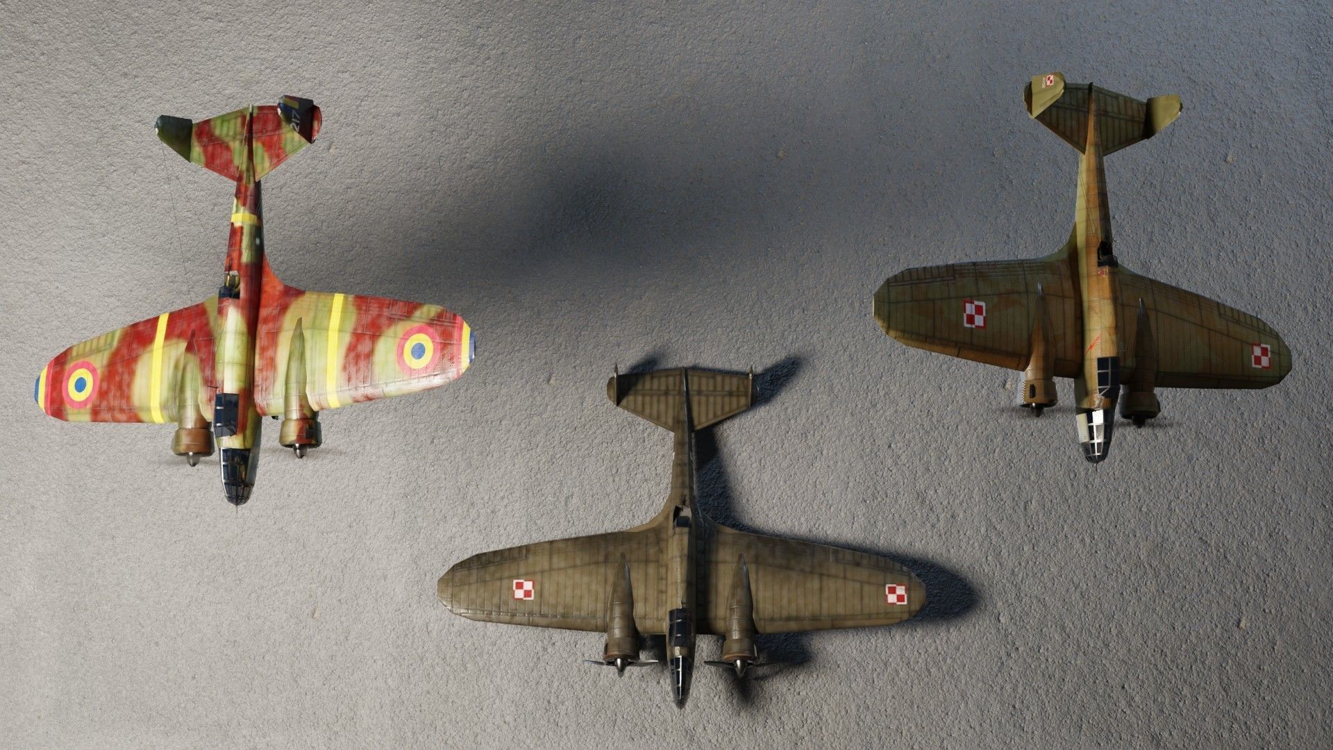 PZL-37 Moose WW2 bomber Low-poly 3D model_6