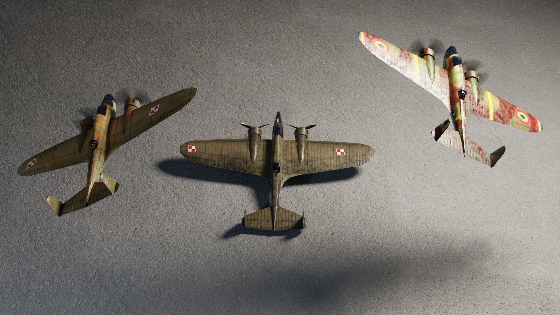 PZL-37 Moose WW2 bomber Low-poly 3D model_2