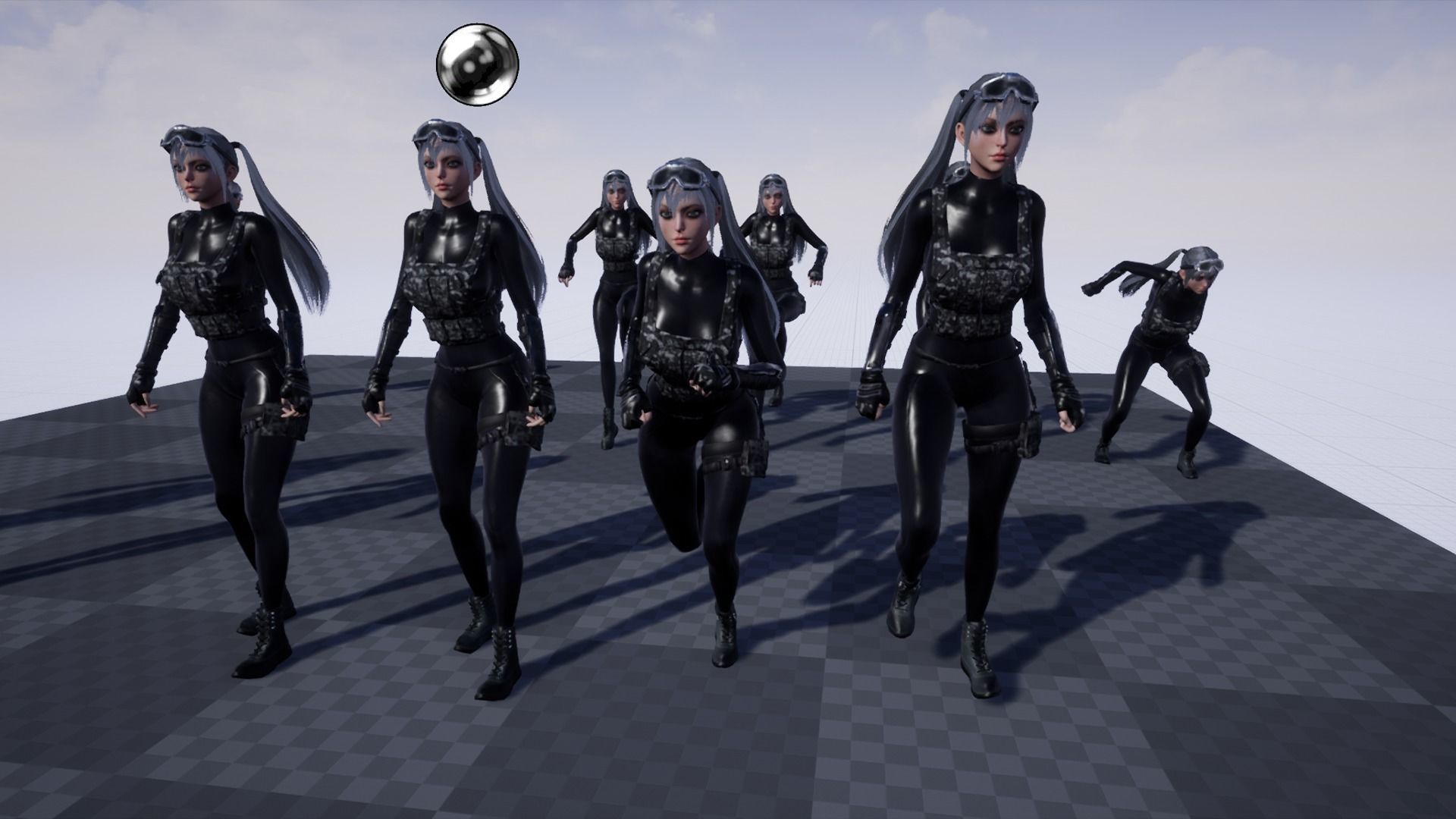 Military Girl Low-poly 3D model_16