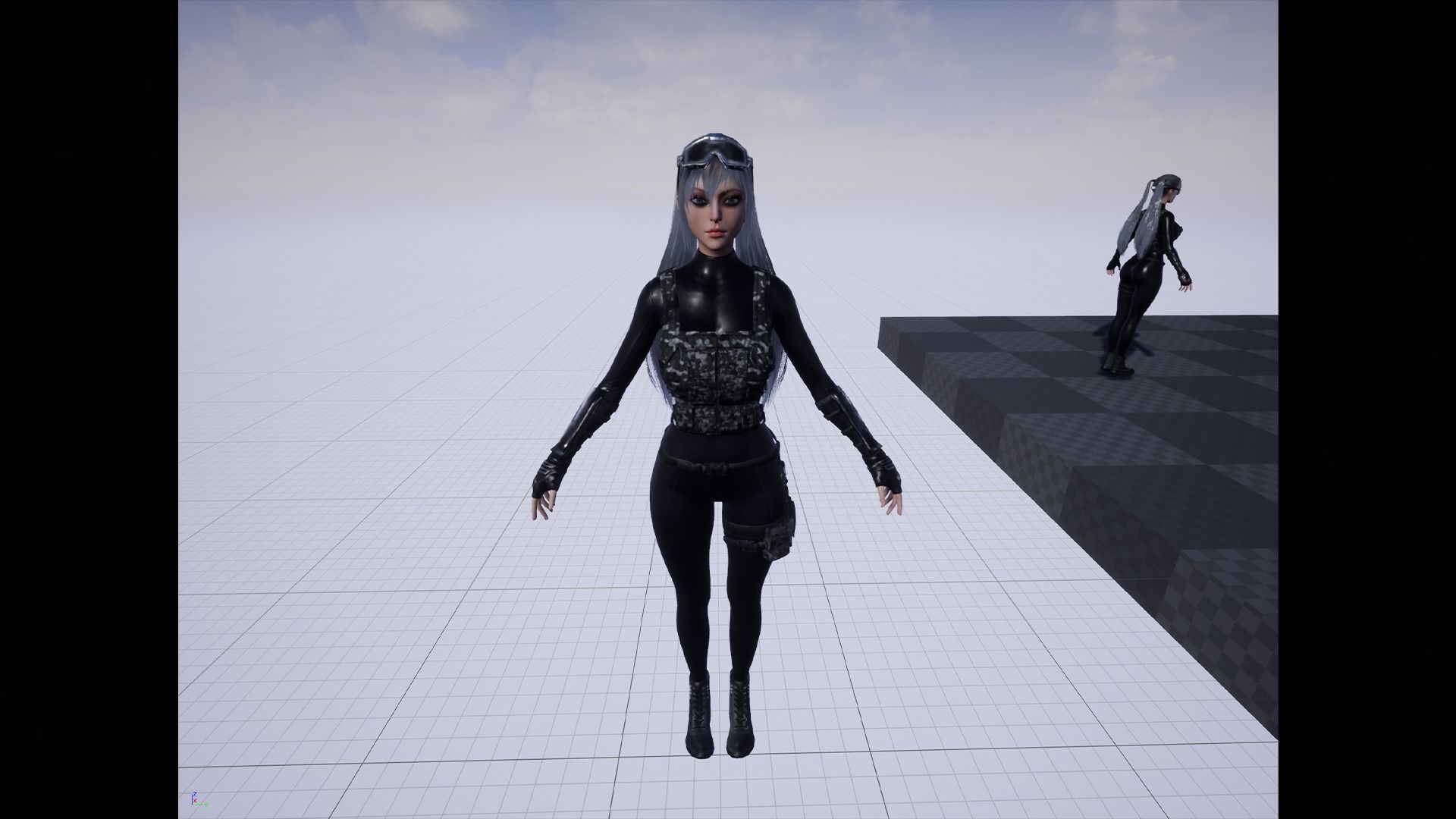 Military Girl Low-poly 3D model_15