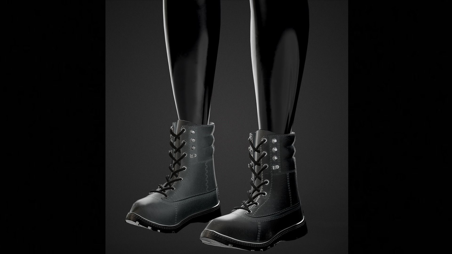 Military Girl Low-poly 3D model_11