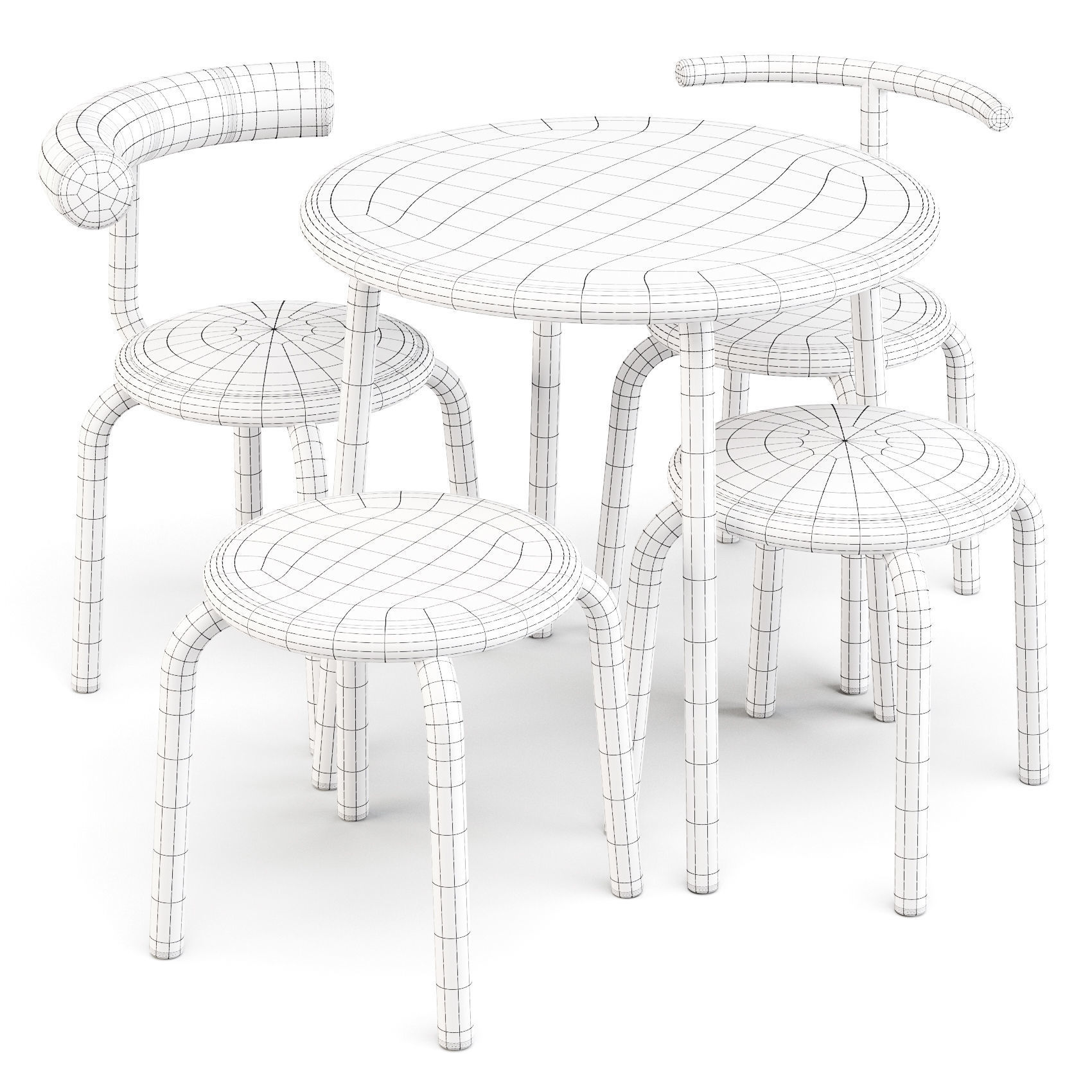 Plus Halle Torno - Dining Set 3D model_1