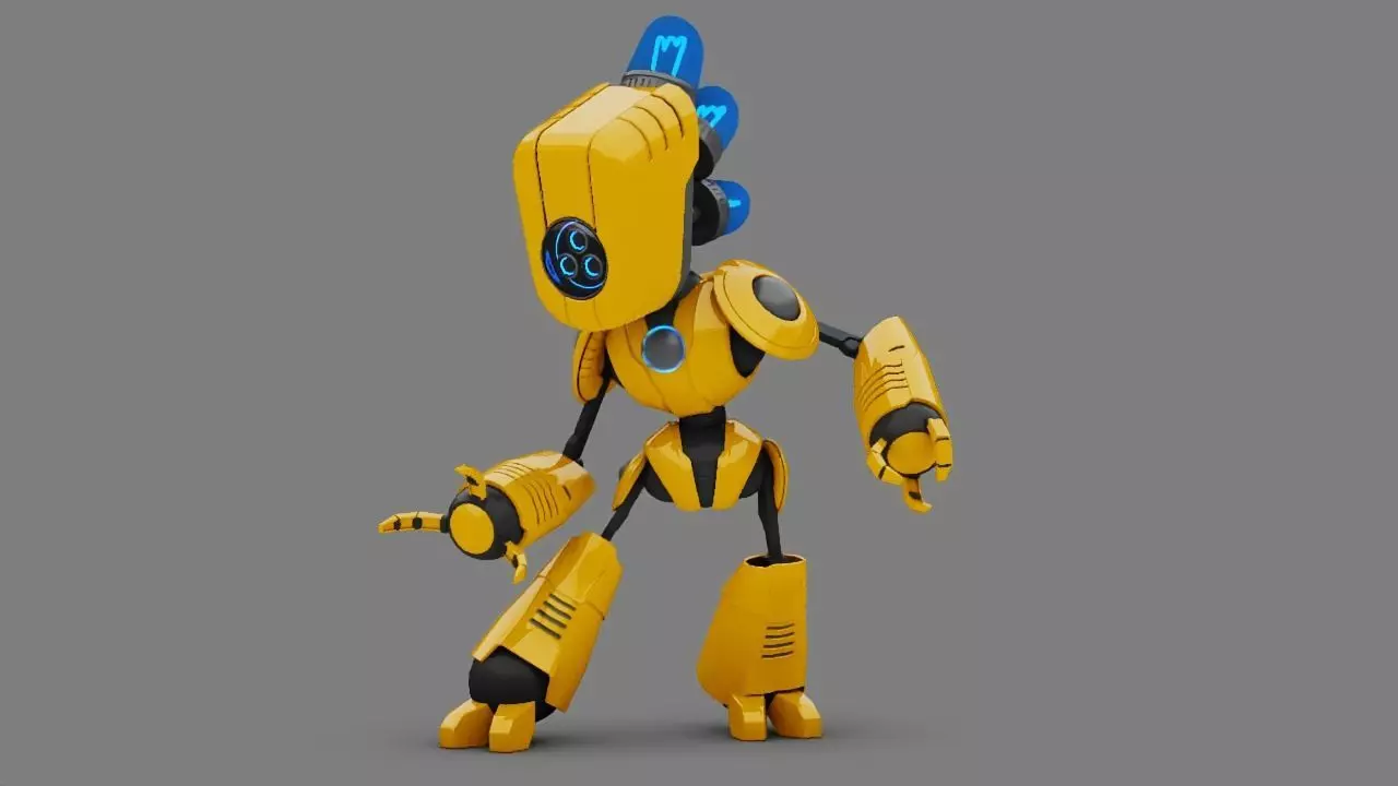 Toy Robot rigged character 3D model_0