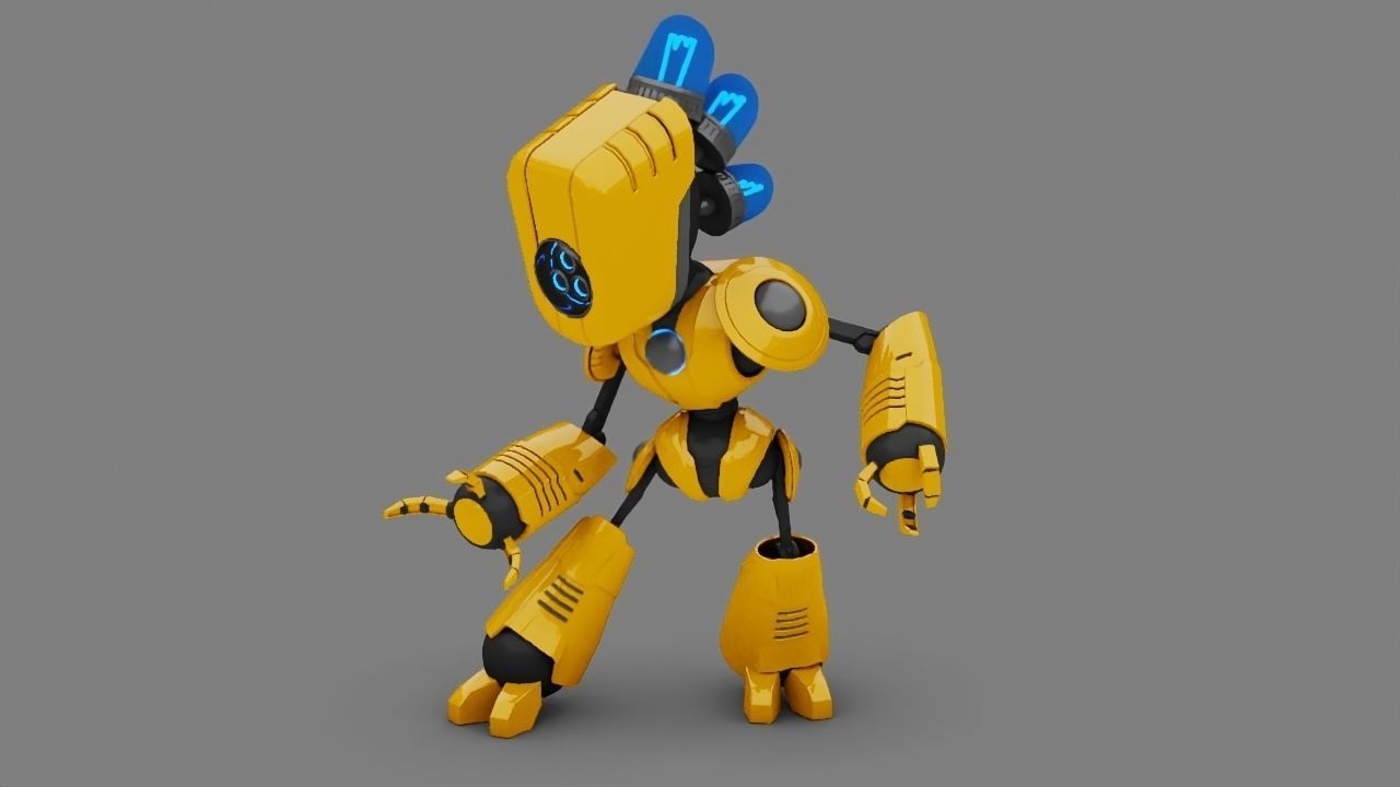 Toy Robot rigged character 3D model_11