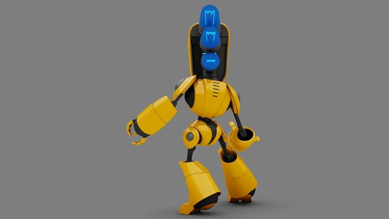 Toy Robot rigged character 3D model_4
