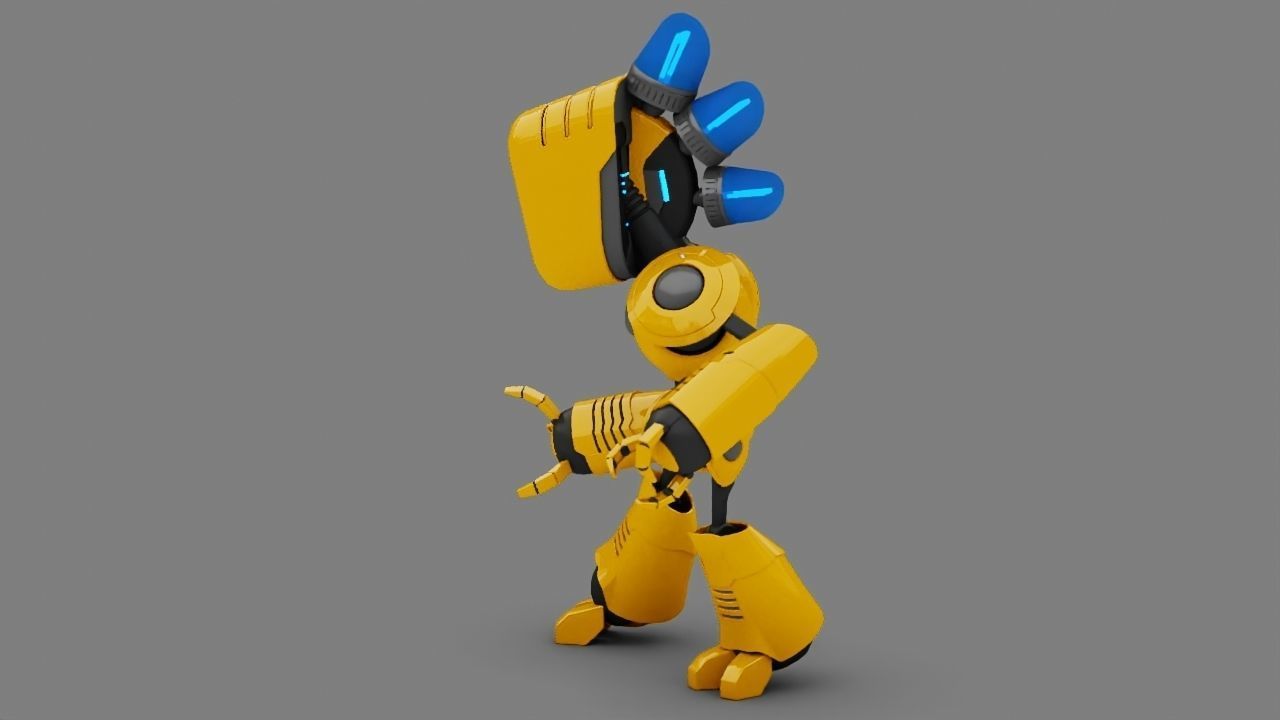 Toy Robot rigged character 3D model_2