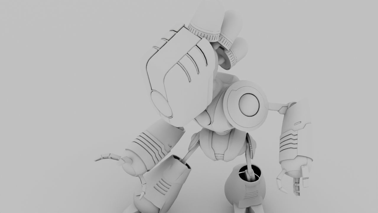 Toy Robot rigged character 3D model_25