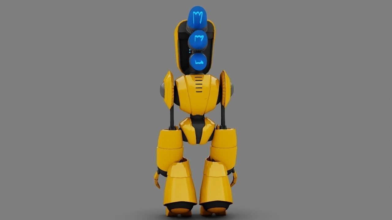 Toy Robot rigged character 3D model_14