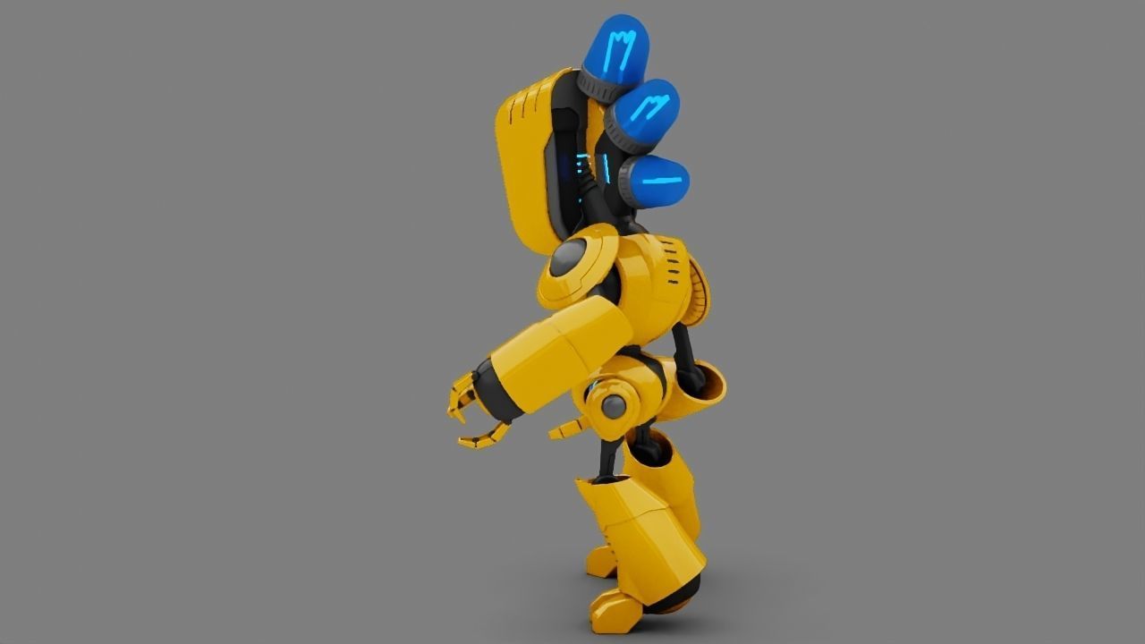 Toy Robot rigged character 3D model_3
