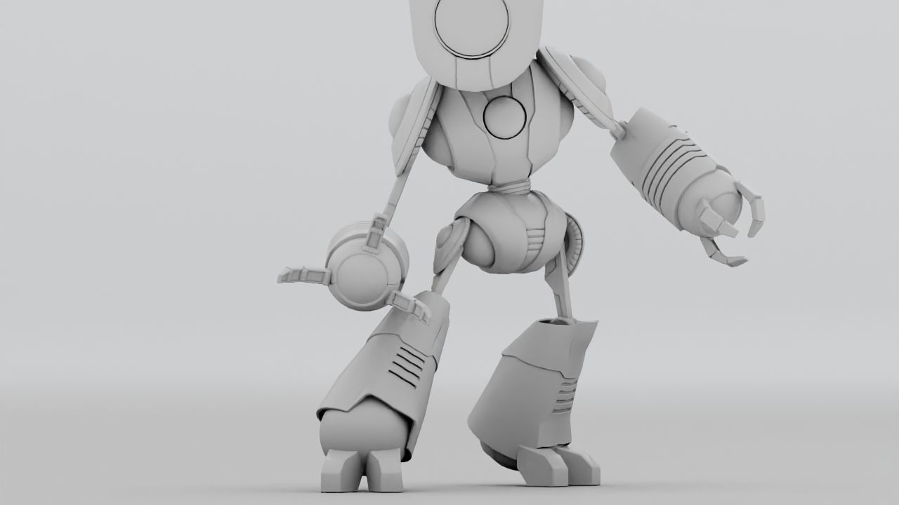 Toy Robot rigged character 3D model_27
